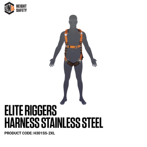 LINQ ELITE RIGGERS HARNESS S/LESS STEEL MAXI ( XL-2XL) W/HARNESS BAG